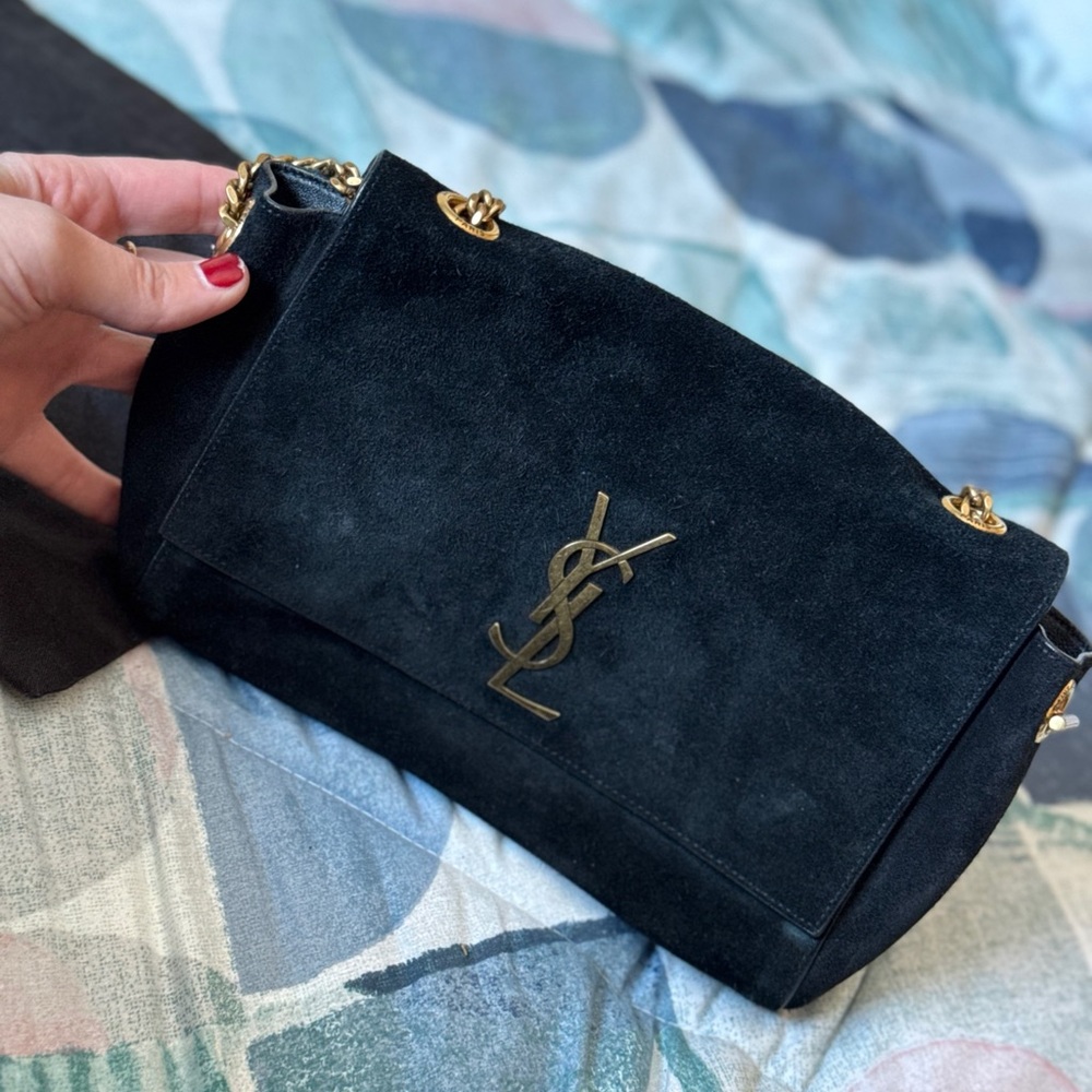 Saint Laurent Kate Small Supple Reversible Chain Bag in Suede and Leather